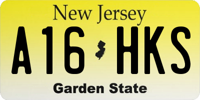 NJ license plate A16HKS