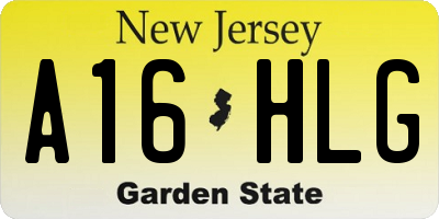 NJ license plate A16HLG