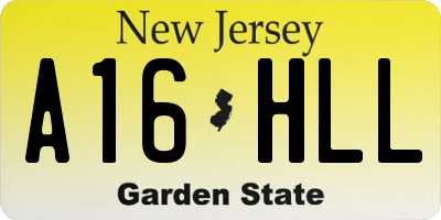 NJ license plate A16HLL