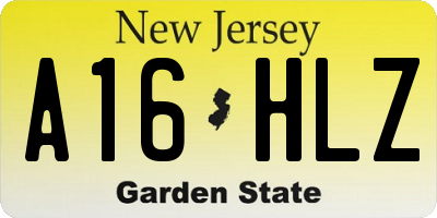 NJ license plate A16HLZ