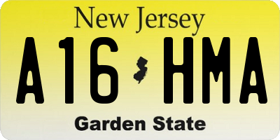NJ license plate A16HMA