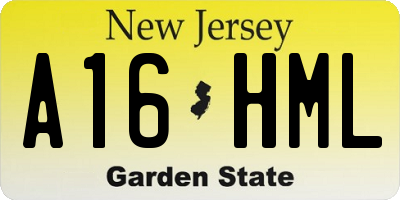 NJ license plate A16HML