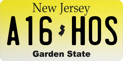 NJ license plate A16HOS