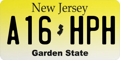 NJ license plate A16HPH