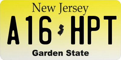 NJ license plate A16HPT