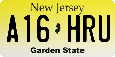 NJ license plate A16HRU