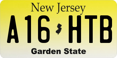 NJ license plate A16HTB