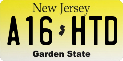 NJ license plate A16HTD