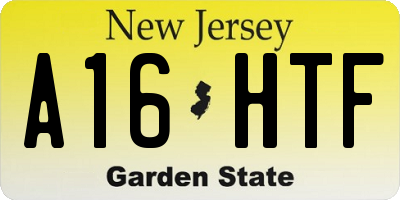 NJ license plate A16HTF