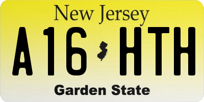 NJ license plate A16HTH