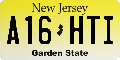 NJ license plate A16HTI