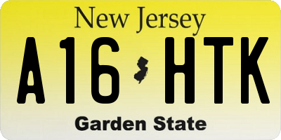 NJ license plate A16HTK