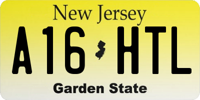 NJ license plate A16HTL