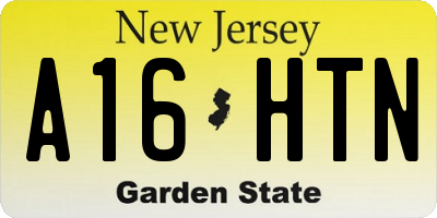 NJ license plate A16HTN
