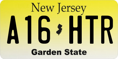 NJ license plate A16HTR