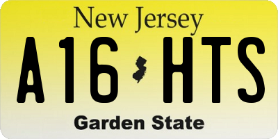 NJ license plate A16HTS