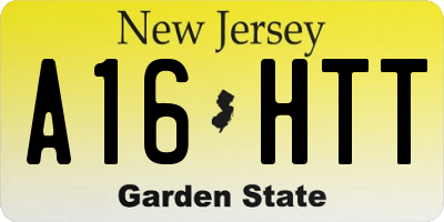 NJ license plate A16HTT