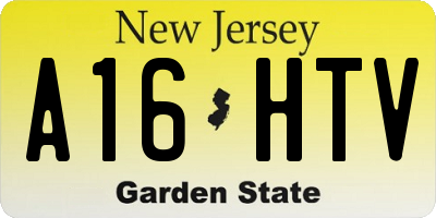 NJ license plate A16HTV