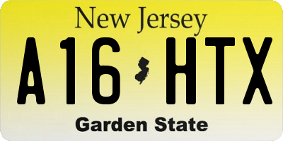 NJ license plate A16HTX