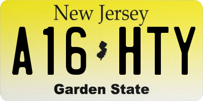 NJ license plate A16HTY
