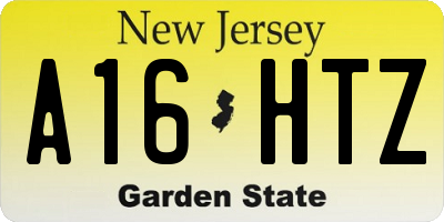 NJ license plate A16HTZ
