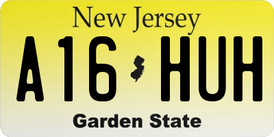 NJ license plate A16HUH