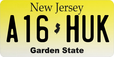 NJ license plate A16HUK