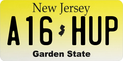 NJ license plate A16HUP