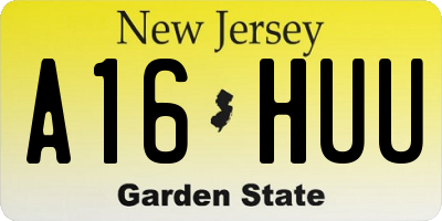 NJ license plate A16HUU