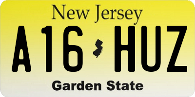 NJ license plate A16HUZ