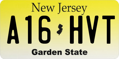 NJ license plate A16HVT