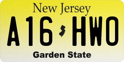 NJ license plate A16HWO