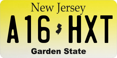 NJ license plate A16HXT