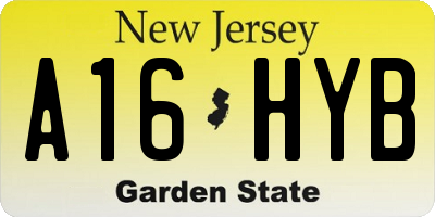 NJ license plate A16HYB