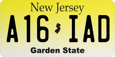 NJ license plate A16IAD