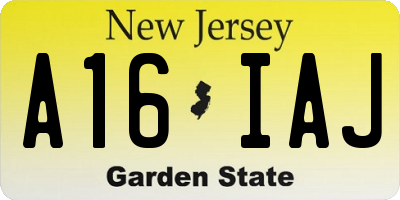 NJ license plate A16IAJ
