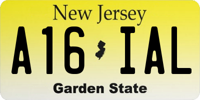 NJ license plate A16IAL