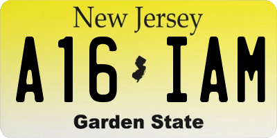 NJ license plate A16IAM