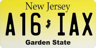 NJ license plate A16IAX