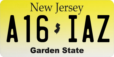 NJ license plate A16IAZ