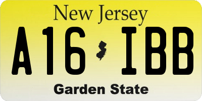 NJ license plate A16IBB