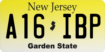 NJ license plate A16IBP