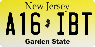 NJ license plate A16IBT