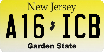 NJ license plate A16ICB