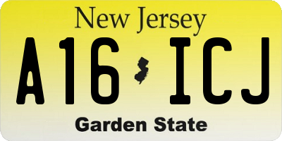 NJ license plate A16ICJ