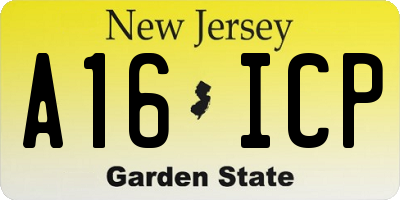 NJ license plate A16ICP