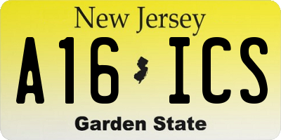 NJ license plate A16ICS
