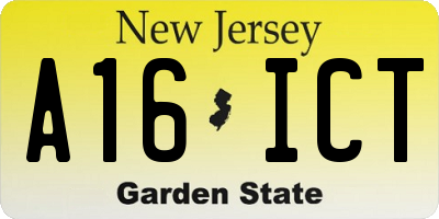 NJ license plate A16ICT