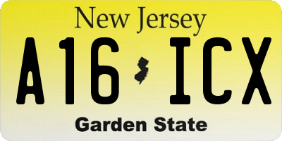 NJ license plate A16ICX
