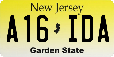 NJ license plate A16IDA